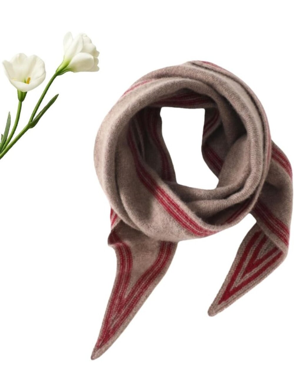 Cozy Wool Blend Triangle Scarf for Women | Soft Knitted Neck Wrap Shawl